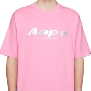 Aape Women's Pink Short Sleeve Tee